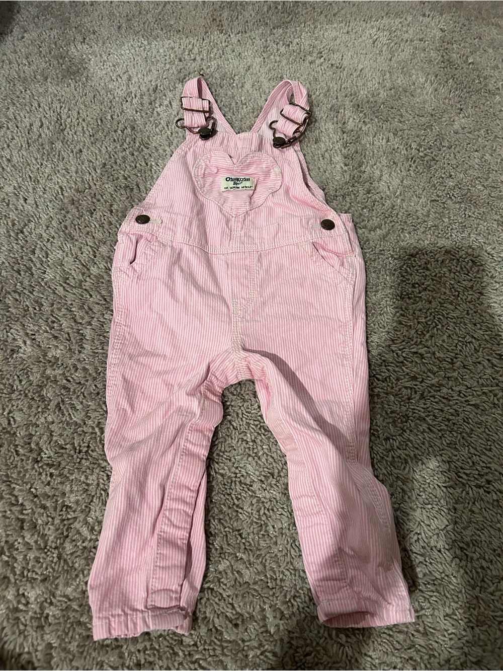 OshKosh B'gosh Pink Striped Toddler Overalls